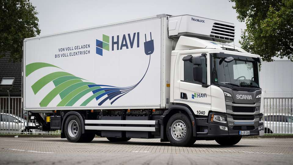 Havi E-Lkw am Standort Duisburg