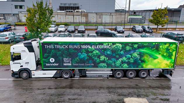 Innerhalb von vier Monaten lieferte der digitale Spediteur mehr als 100 Bestellungen für die Nestlé-Marke Thomy in Nordrhein-Westfalen mit Elektro-Lkw aus.